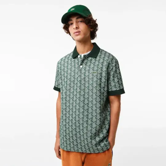 Classic Fit Monogram Polo Mavi