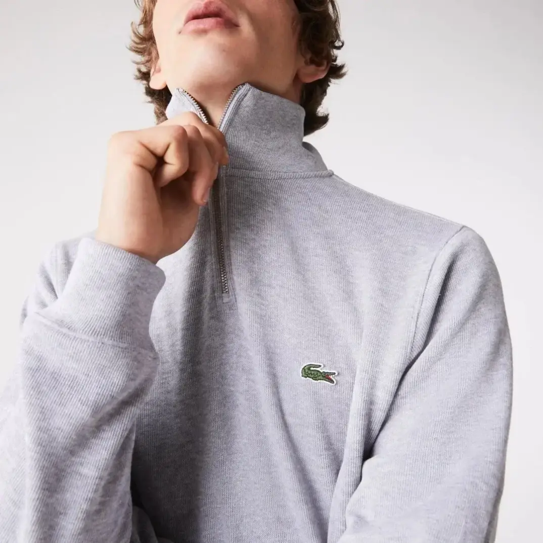 Classic Fit Yarım Fermuarlı Sweatshirt Gri - 2