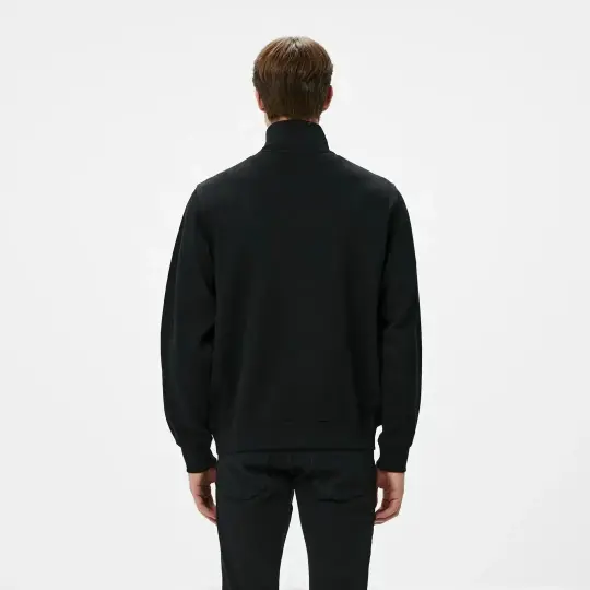 Classic Fit Yarım Fermuarlı Sweatshirt Siyah - 2
