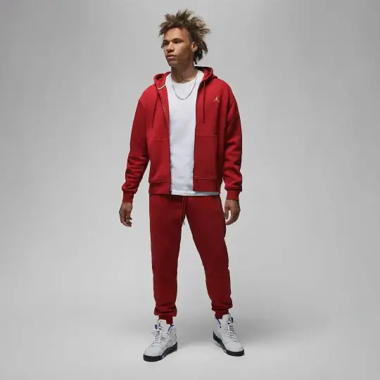 Essentials Tam Boy Fermuarlı Fleece Takım Kırmızı