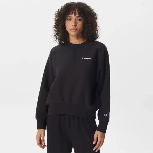Powerblend Fleece Crew Kadın Sweatshirt Siyah