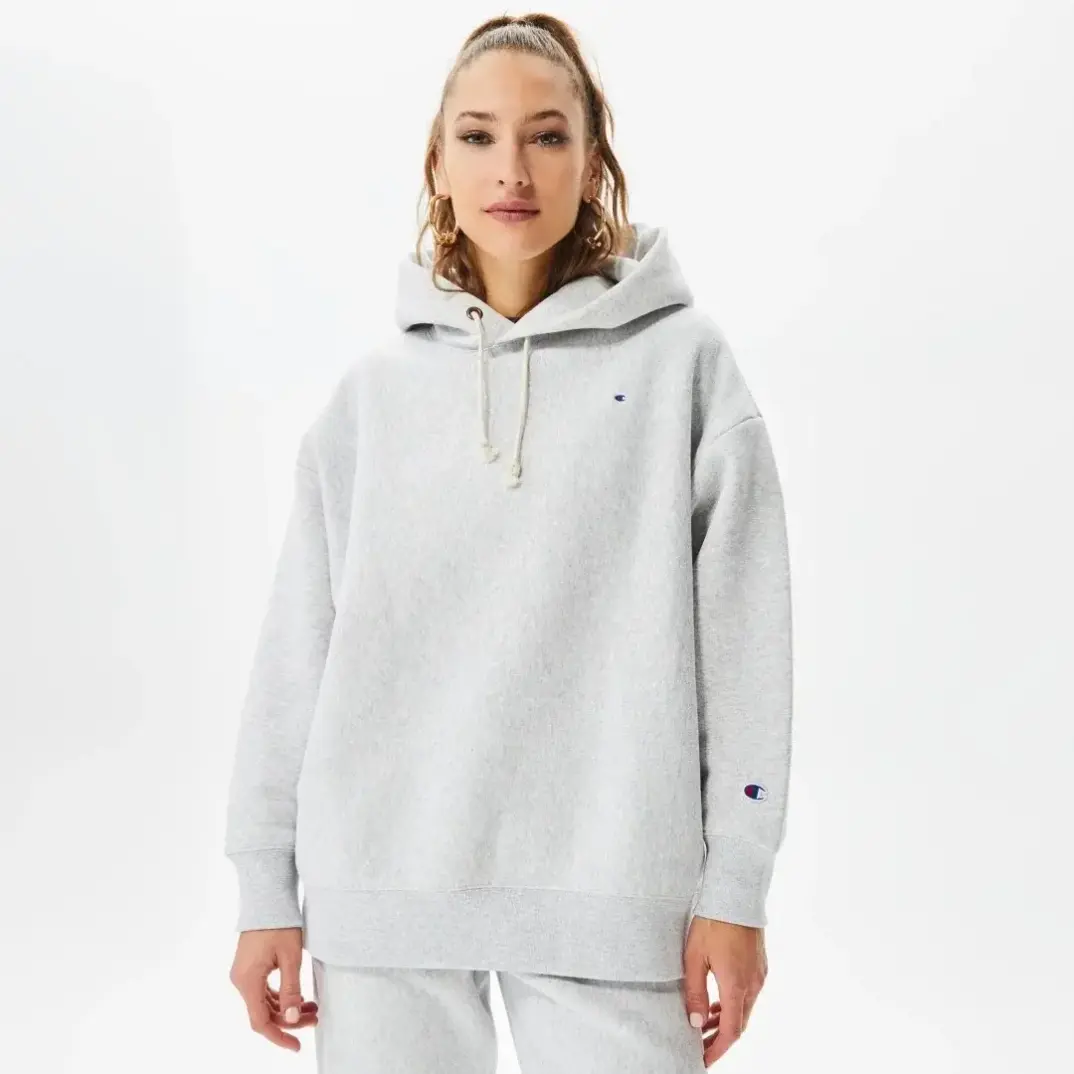 Reverse Weave Kadın Hoodie C Logo Gri - 1