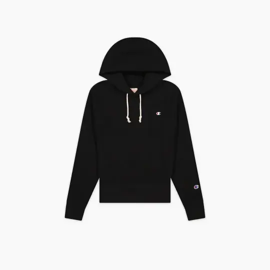 Reverse Weave Kadın Hoodie C Logo Siyah - 3