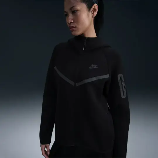 Sportswear Tech Fleece Windrunner Kadın Hoodie Siyah