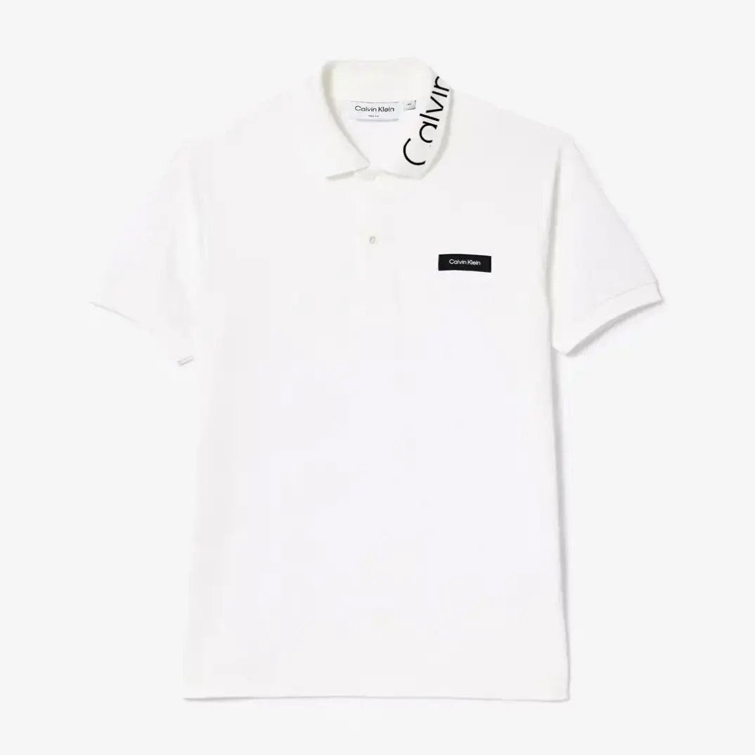 Streç Pique Slim Polo T-Shirt Beyaz - 1