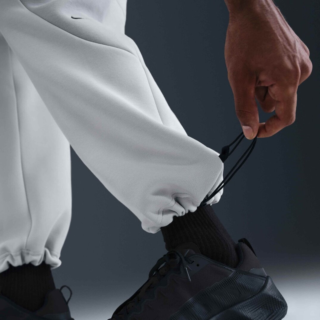 Tech Renk Bloklu Açık Paçalı Fleece Erkek Eşofman Altı Light Silver/Light Smoke - 6