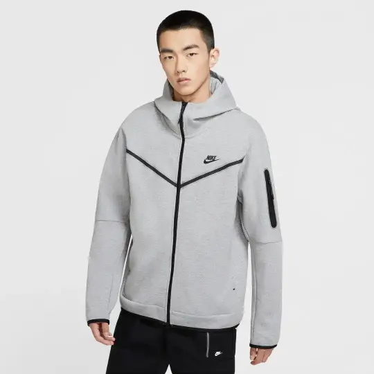 Tech Fleece Full Zip Hoodie Dark Grey HeatherBlack