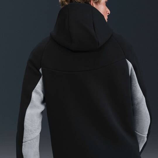 Tech Full-Zip Windrunner Hoodie Dark Grey Heather  Black - 2
