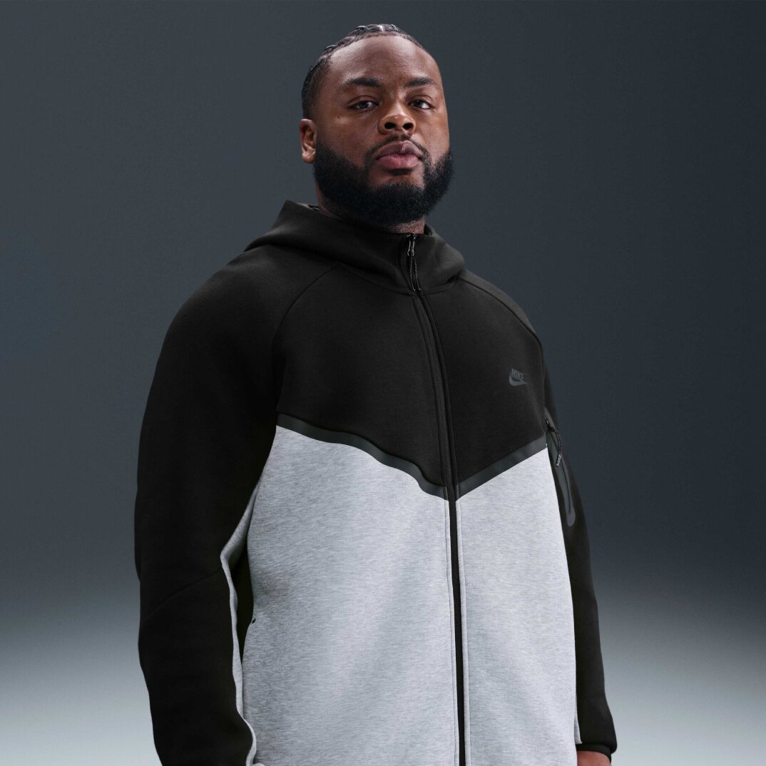 Tech Full-Zip Windrunner Hoodie Dark Grey Heather  Black - 6