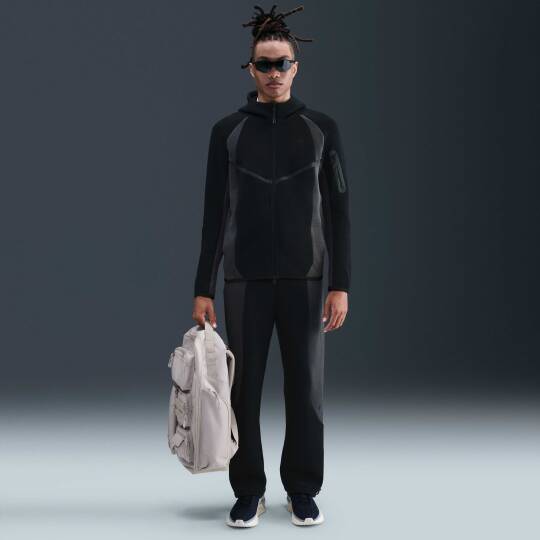 Tech Tam Boy Fermuarlı Fleece Windrunner Siyah/Anthracite/Siyah - 4