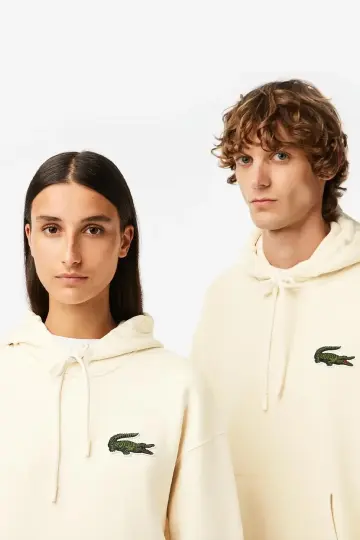 Unisex Loose Fit Kapüşonlu Organik Pamuk Bej - 2