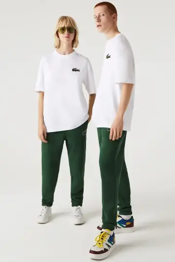 Unisex Loose Fit Large Croc Organic Heavy Tişört Beyaz - 4