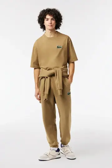 Unisex Loose Fit Large Croc Organic Heavy Tişört Kahverengi - 3